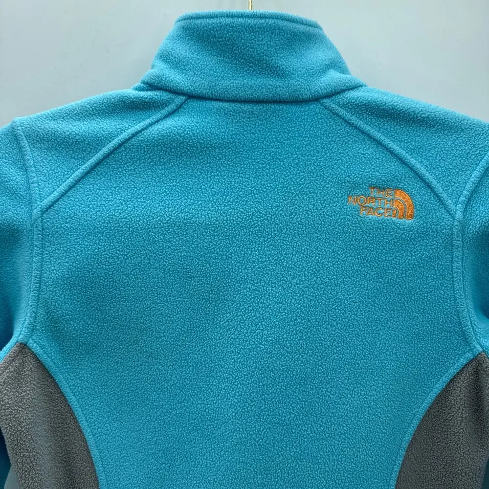 The North Face Fleece Jacket Women's Light Blue Gray‎ Full Zip Outdoor Hiking